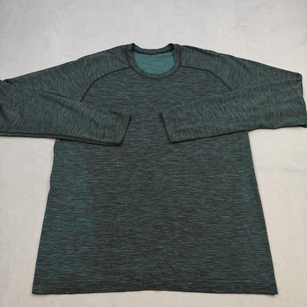 Lululemon Shirt Mens Large Green Long Sleeve Seamless Running Tee Athletic Top
